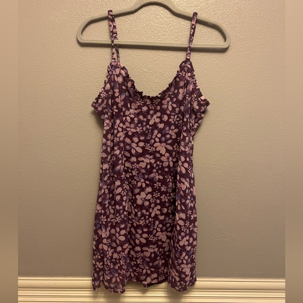 purple floral dress